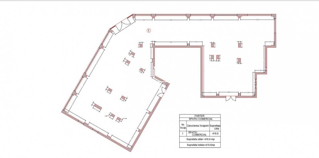 Vânzare spațiu comercial *417 mp-parter-open space-vitrină extinsă* ansamblu nou