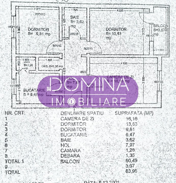 Vânzare apartament 3 camere, et.1 - zonă centrală, strada G-ral Christian Tell