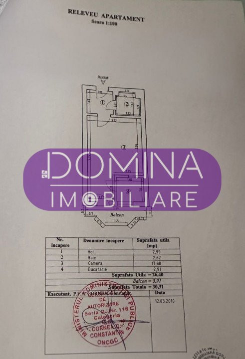  Vânzare garsonieră confort 1 – Târgu Jiu, zona Artego – str. Ciocârlău